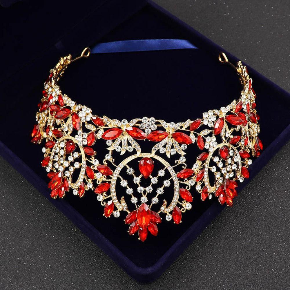 Rhinestone Baroque Pageant Crowns Luxury Crystal Queen Princess Tiara  Birthday Party