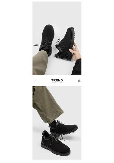2026 Spring/Autumn Retro Versatile Men's Leather Lace-up Work Boots - British Style Casual Martin Boots