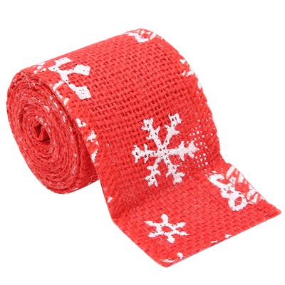 DIY Handcraft Burlap Ribbon Christmas Ribbon Wrapping Ribbon for Christmas Crafts Party Decoration