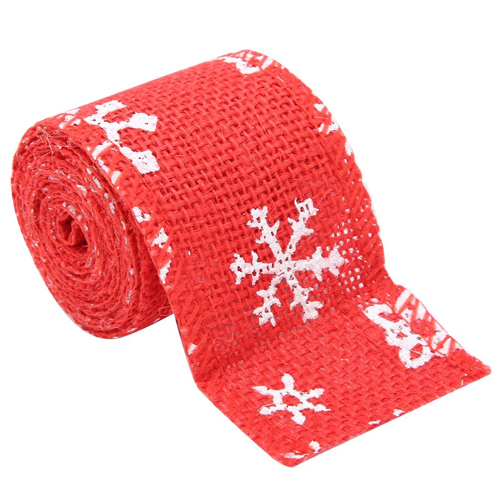 Handcraft Burlap Ribbon Christmas Ribbon Wrapping Ribbon for Christmas Crafts Party Decoration