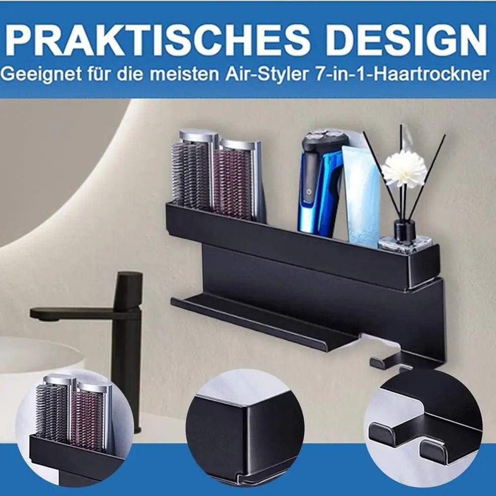 No Drill Wall Mounted Storage Rack Bathroom Shelf Bathroom Hair Dryer Sorting Rack  Straightener