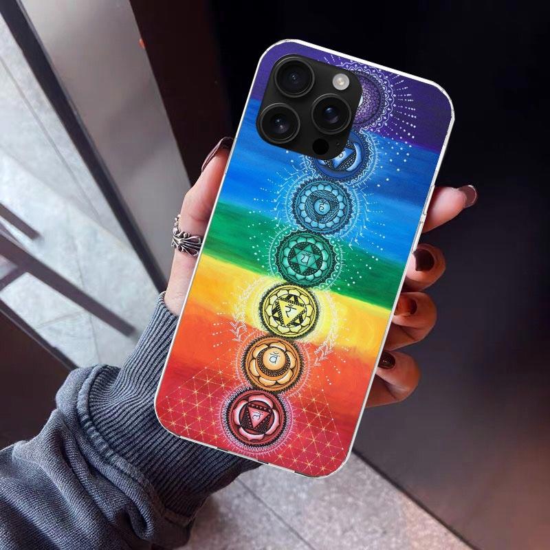 Yoga Chakra Spiritual Energy Universe Phone Case For iPhone 17 Air 16 15 Pro Max 14 Plus 13 Mini 12 11 Cover 7 8 SE Silicone She