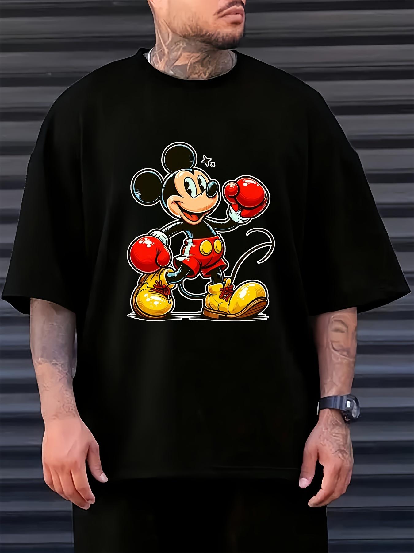 Black T-shirt with Mickey Mouse Graphic - Casual XXXL