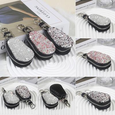 Universal Diamant Autoschlüsselhalter Aufbewahrungskoffer Luxus Kristall Schlüsselanhänger Schlüsselabdeckung Tasche Brieftasche für BMW Lada Benz Schlüsselanhänger