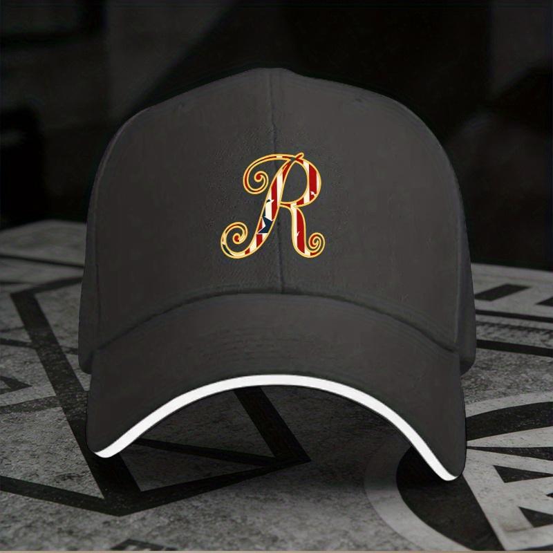Neu 1 Stück, Verstellbare Sandwich-Baseballkappe mit dem Buchstaben "R", Leichte bedruckte Damenmütze, Trendige Kappe für Herren mit dem Buchstaben "R", Ideales Geschenk f