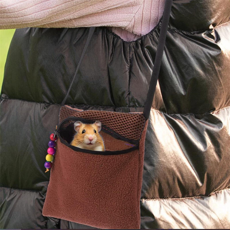 1pc Small Pet Carrier Bag Hamster Harness Bag Hamster Sleeping Bag Double Layer Plush Warm Comfortable Winter Supplies Suitable for Hamsters Gerbils