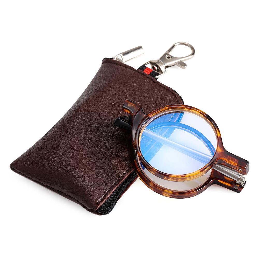 Easy Carry for Women & Men Folding Presbyopia Eyeglasses with Keychain Case Mini Reading Glasses Readers