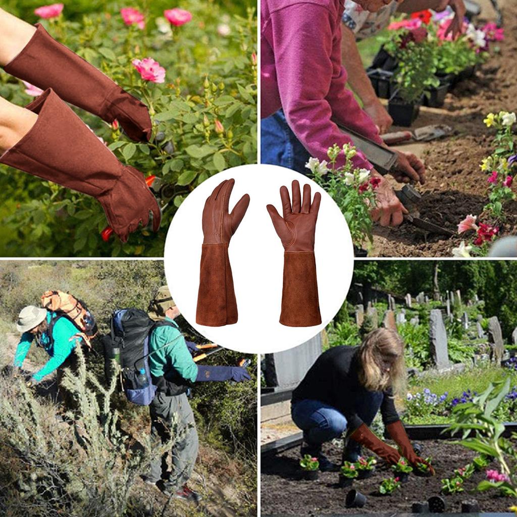 Anti-puncture Non-slip Pruning Floral Gauntlet Garden Gloves  For Men and  Women