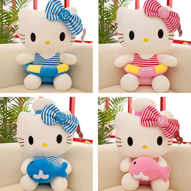 30cm Sanrio KT Cat Plush Toys Pillow Kawaii Anime KT Cat Plush Doll Soft Stuffed Cartoon Cute Pink Doll Birthday Gift For Girls