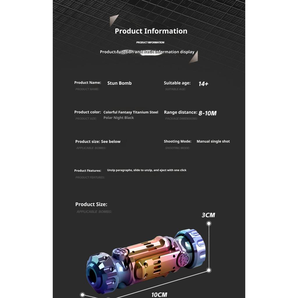 Stun Grenades Pistol Guns Novelties Sensory Metal Toy Creative Cool Things Punnk Mechanical Relieve Stress Relief Adults Toys