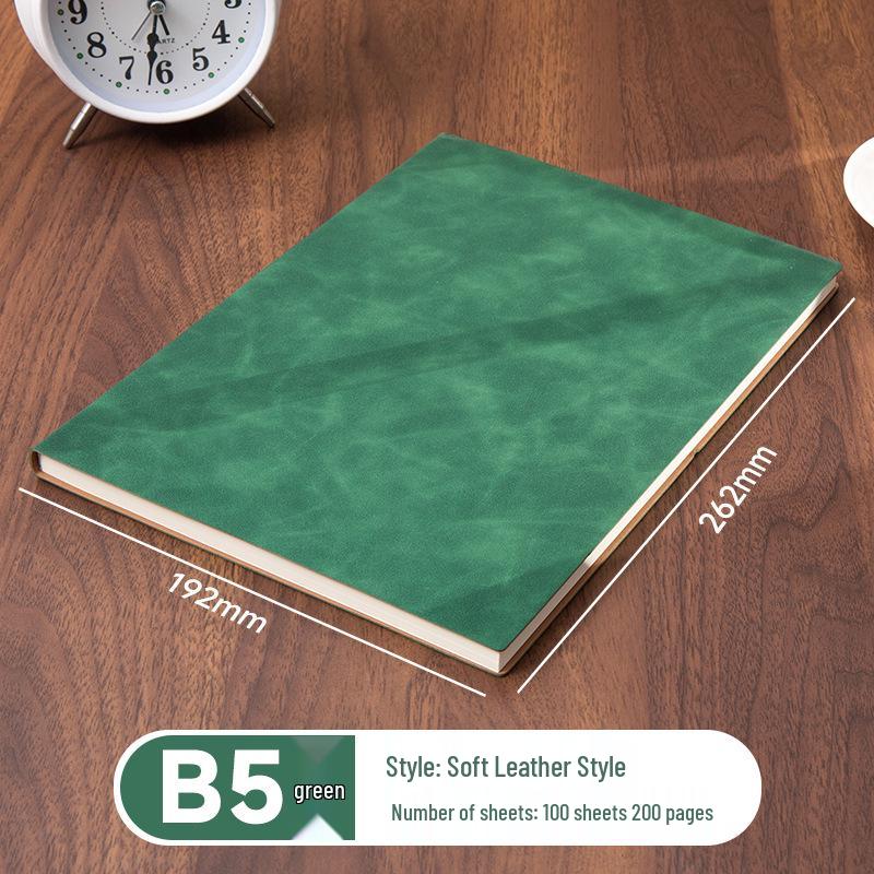A5 Sheepskin Soft Leather Notebook – Customizable, Logo Printable, Thick Business Office Design