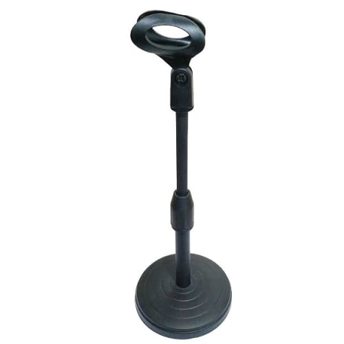Desktop Microphone Stand with Microphone Holder, Adjustable Height, Black, Compact, Simple Design for Meetings and Speeches (1 Black Item)