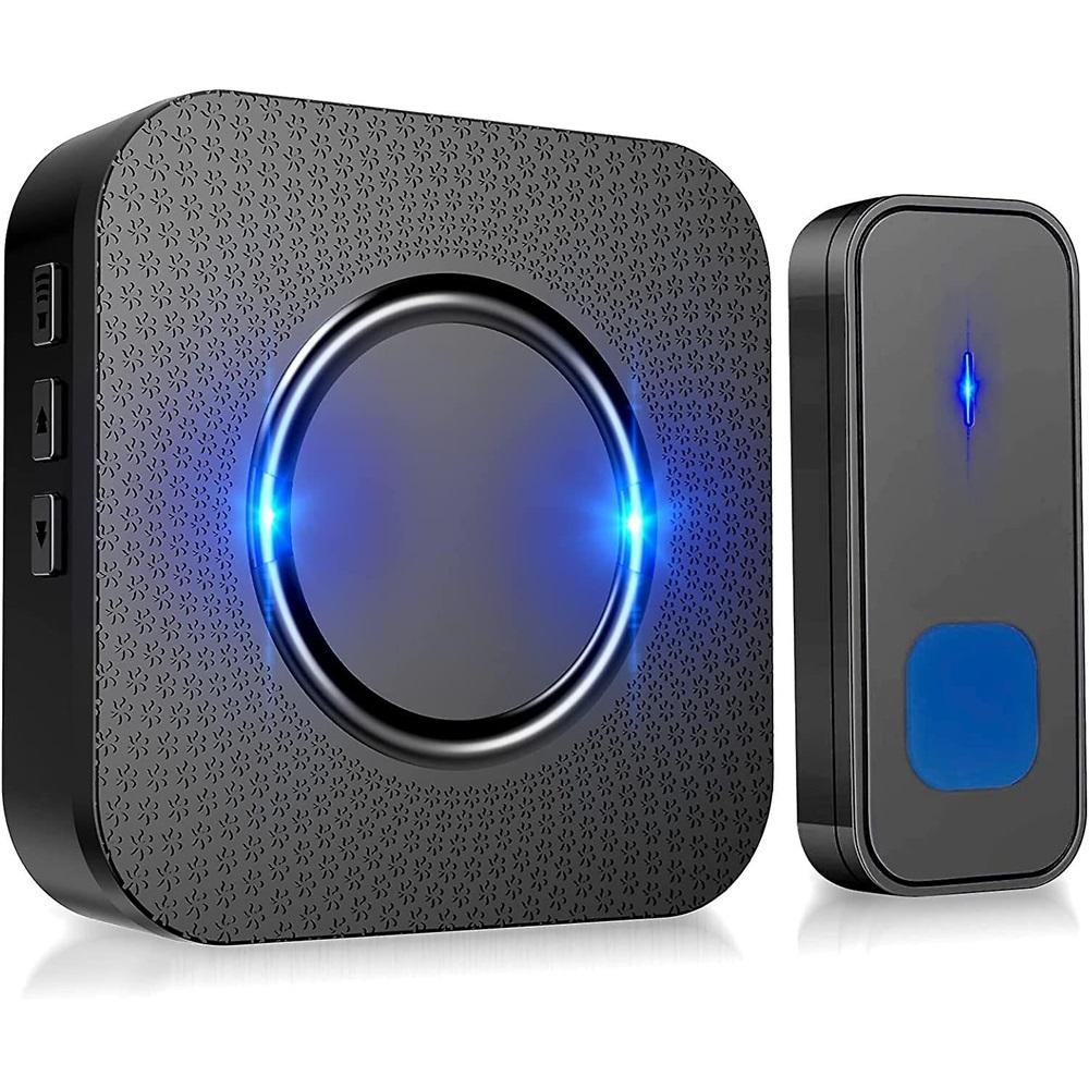 

Wireless Doorbells,55 Melodies 5-level Volume And,ip55 Waterproof,with 300 Meters,led Flash,plug-in-black