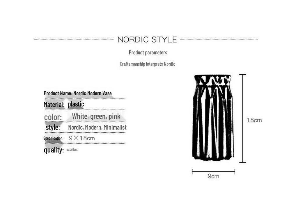 Nordic-Style Creative Plastic Vase: Multi-Color & Design Options for Green Plants & Dried Flowers
