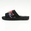 Made in Japan Chenille Healthy Slippers Healthy Foot Room Rose [Healthy Sandals, Slippers, Reflexology, Shoes, Pattern] (Black)