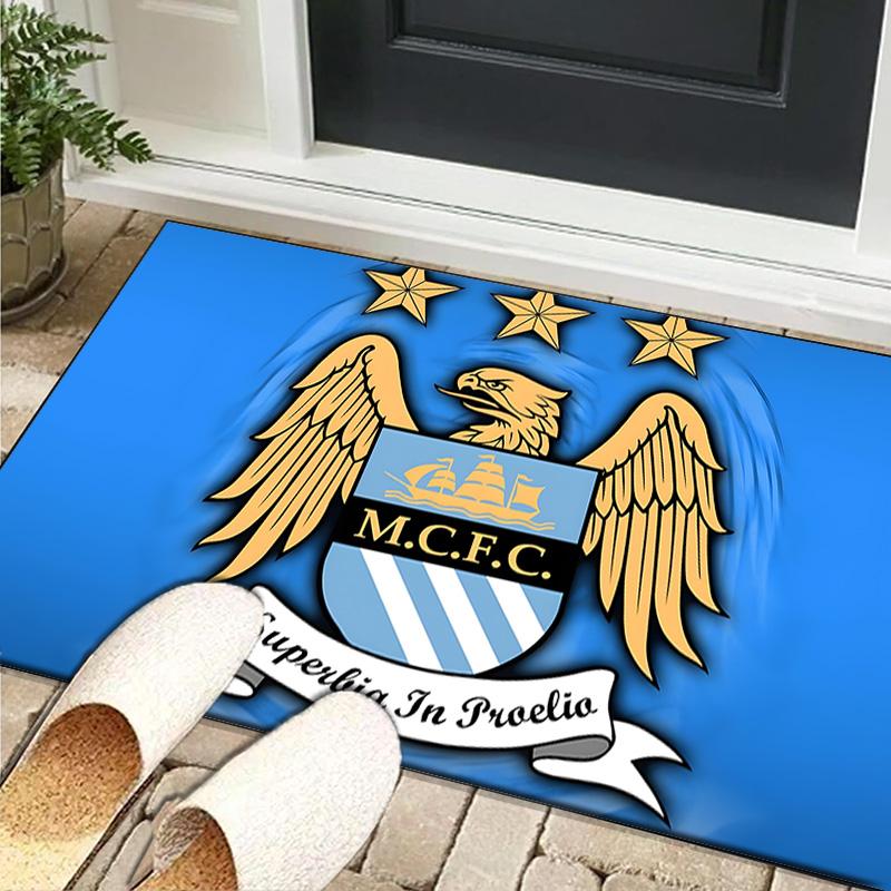 1PC rug Manchester City Crest Carpet, Chair Rug,Area Rug for Office Bedroom living rooms bedroom, Doormat decor Christmas fan gifts