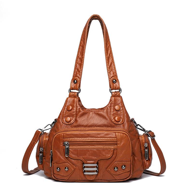 

2024 зимние роскошные сумки небольшой емкости высокого качества дизайнерские сумки из мягкой кожи женские сумки через плечо для женщин повседневная сумка-тоут коричневый