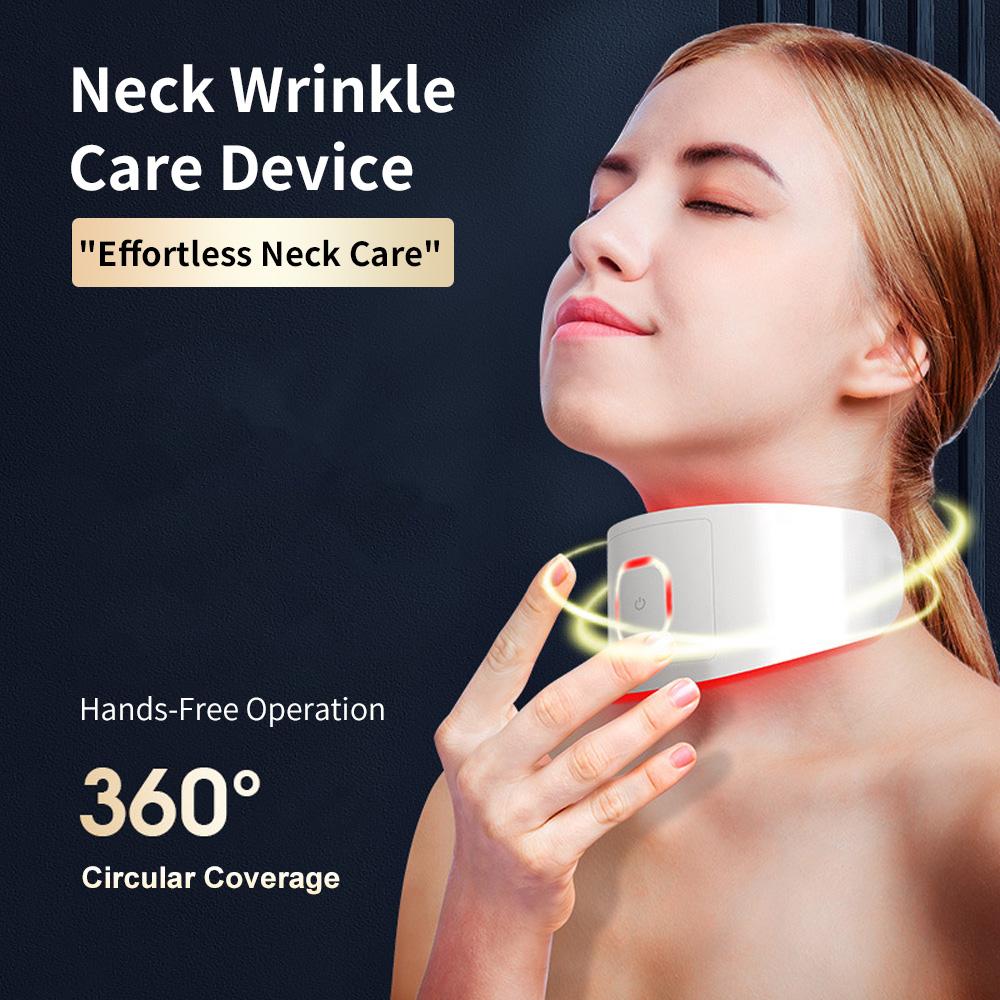 Neck Beauty Device Anti-Aging Whitening Rejuvenation Double Chin Removal Ems Face Lift 3 Color Photon Warm Neck Massager