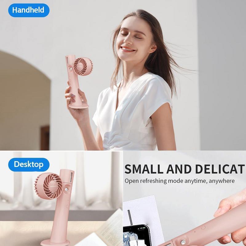 Portable Mist Fan 2 Speed Modes Mist Spray Fan With LED Light Multifunctional Portable Strong-Wind Air Cooling For Travel