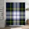 Green Plaid Shower Curtain Waterproof Bathroom Decor Blue Yellow Striped Home Decorative Polyester Fabric Modern Bath Mat