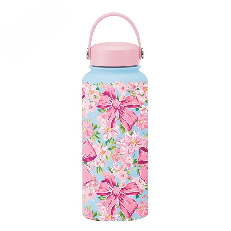 1L Large Capacity Sports Thermos Cup With Handle For Camping Gym,Stainless Steel Vacuum Flasks,Drinkware,Sports Water Bottle