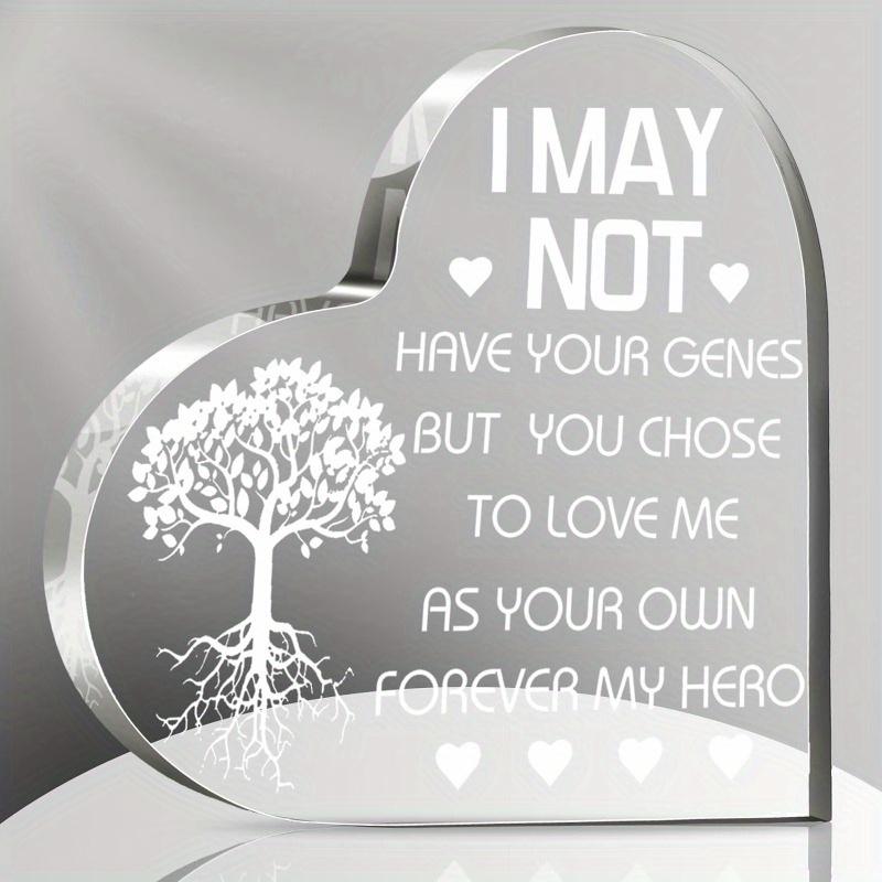 

Stepfather Heart Plaque - Carved Quote Centerpiece for Christmas & Birthday чистый