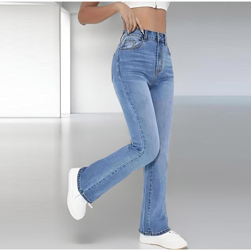 New Women's Hot Jeans Slimming European and American Style Casual Versatile High Waist Washed Denim Trousers for Women