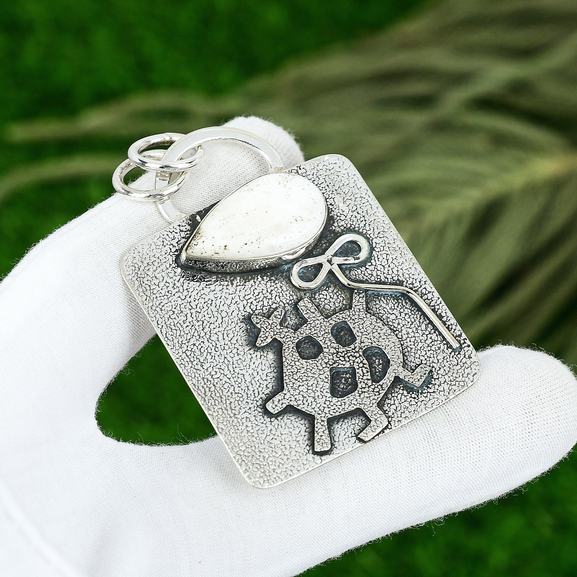 

Sisters Day Deal 925 Silver Pear Natural Scolecite Wife Bezel New Ethnic Pendant