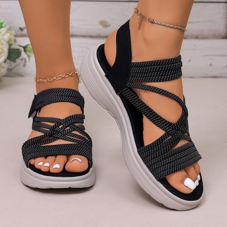 

Women s Open Toe Buckle Ankle Strap Summer Platform Wedge Sandals Comfortable Non-Slip Walking Sandals Beach Shoes for Women Casual Dressy Shoes 36 чёрный