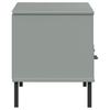 Oslo TV Stand with Metal Legs Grey Solid Pine Wood