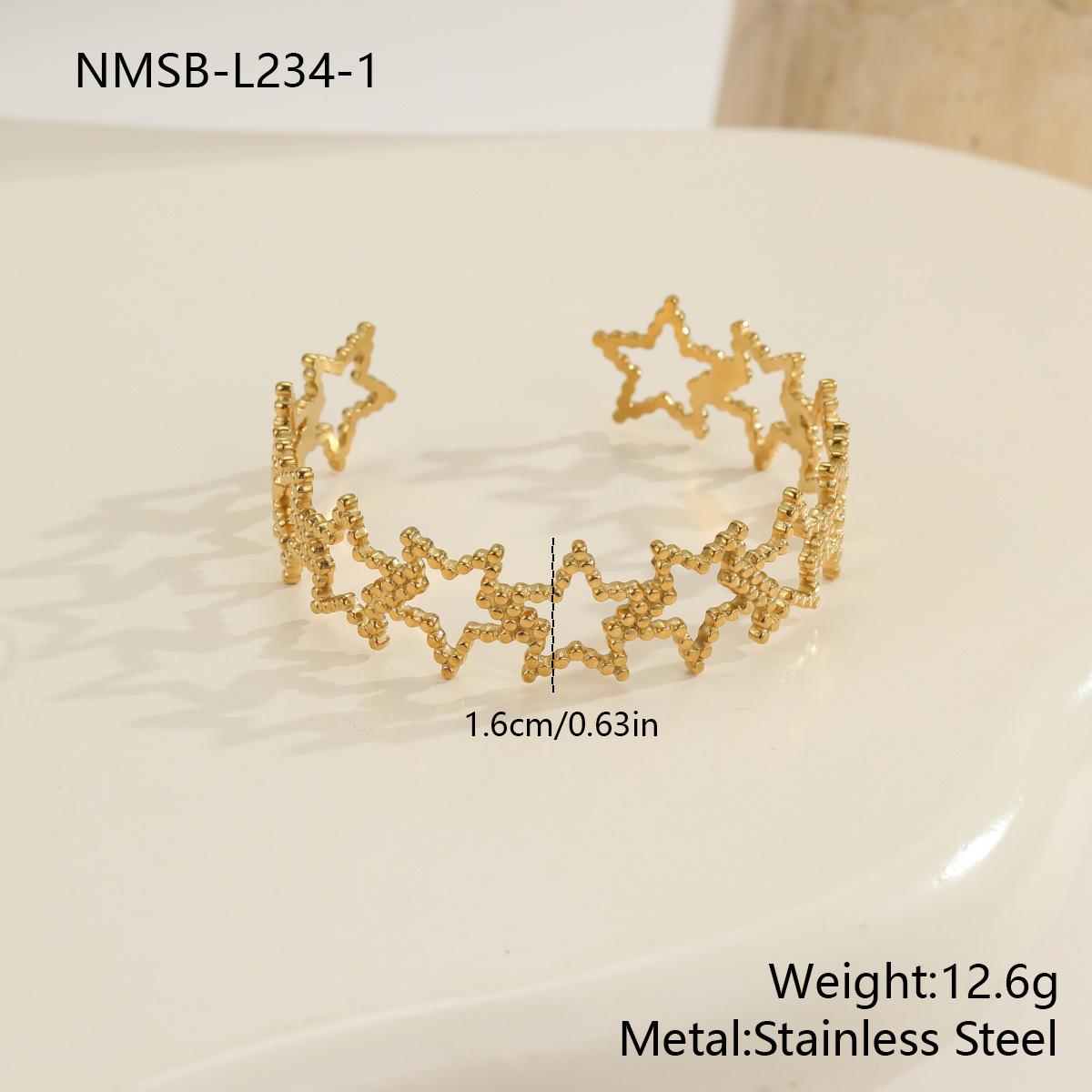 GEMCHIC Women s Gold Star Cuff Bracelet, Open Geometric Bangle for Daily Wear