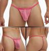 European and American Men's Fine Mesh See-through T-Back Thong Underwear, Plus Size E080