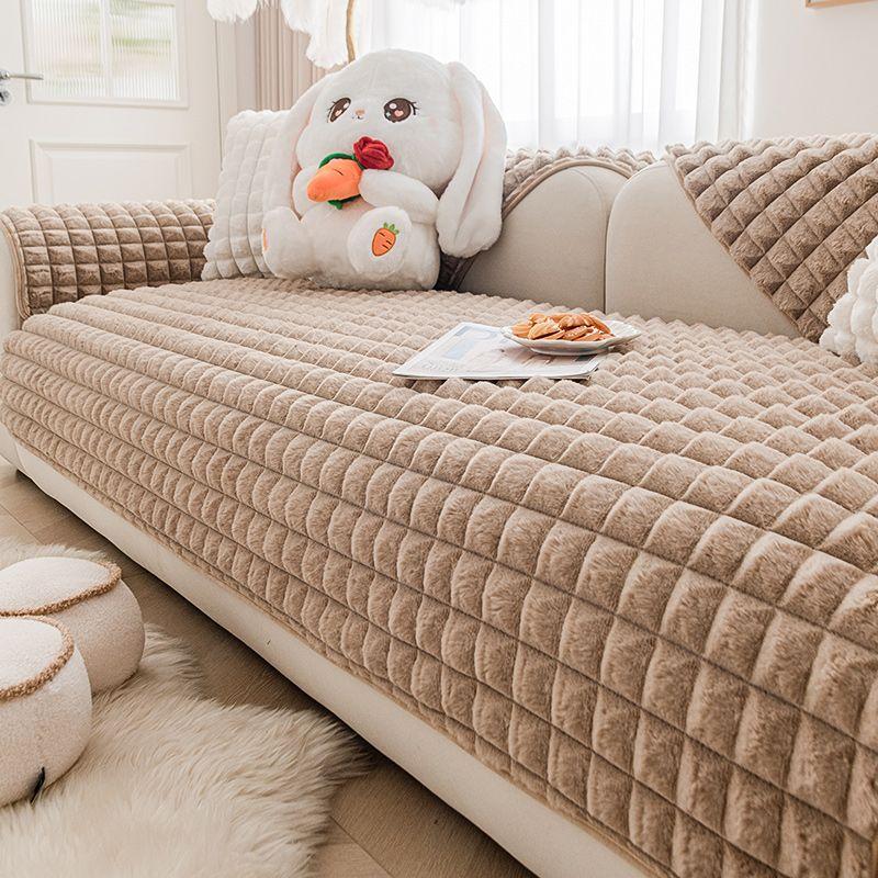 

1 шт. плюшевый чехол для дивана, зимний скандинавский современный нескользящий чехол для дивана, чехол для дивана, защитная мебель для спальни, офиса, гостиной, домашнего декора 90 * 210cm