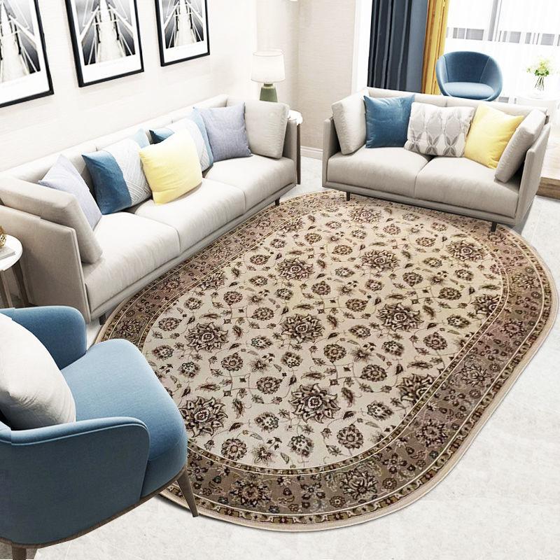 European Style Carpets for Living Room Persia Bedroom Decor Rugs Oval Large Area Carpet Lounge Rug Anti-Slip Entryway Door Mat
