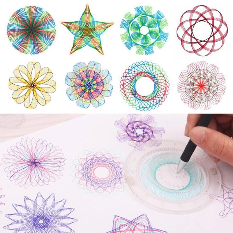 10-33 Stück Spirograph Design Kunsthandwerk Set Klassisch Erstaunlich Regenbogen Magisches Rubbelpapier Set Kinder Kinder Pädagogisches Zeichenspielzeug