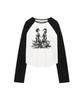 THEVINYLHOUSE Twin Raglan Ls Tee(W) White