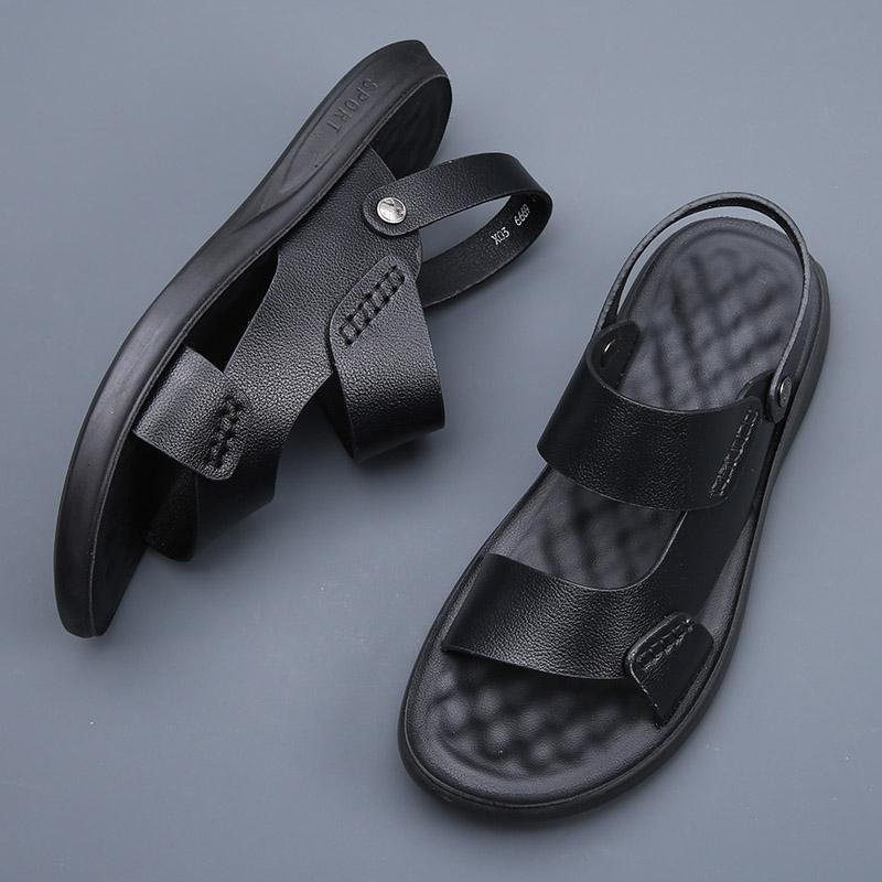 Модные летние мужские сандалии slip on модные уличные пляжные мужские тапочки — фото 5