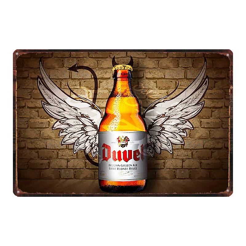 YZFQ Belgické Pivo Duvel Plechové Kovové Značky Deska Vintage Hudební Bar Restaurace Domov Pánská Jeskyně Dekor Nástěnné Samolepky DU-7713B