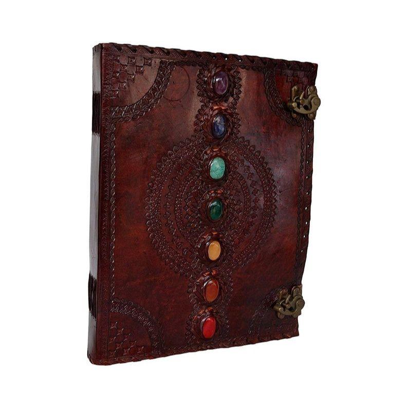 Handbound Leather Journal/ Spell Book Of Shadow /Journal Personalized/ Leather Sevan Stone Journal /medieval book large Brown Blank Book
