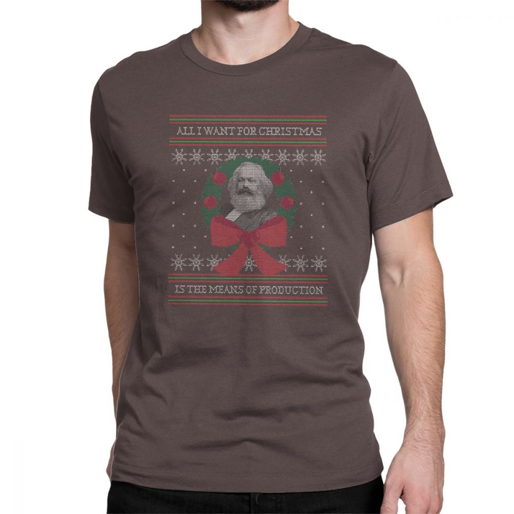 TShirts Vintage Men Tee Shirt Karl Marx Seize The Means Of Production Mens T Shirt Ugly Christmas Clothes Communism Socialism S