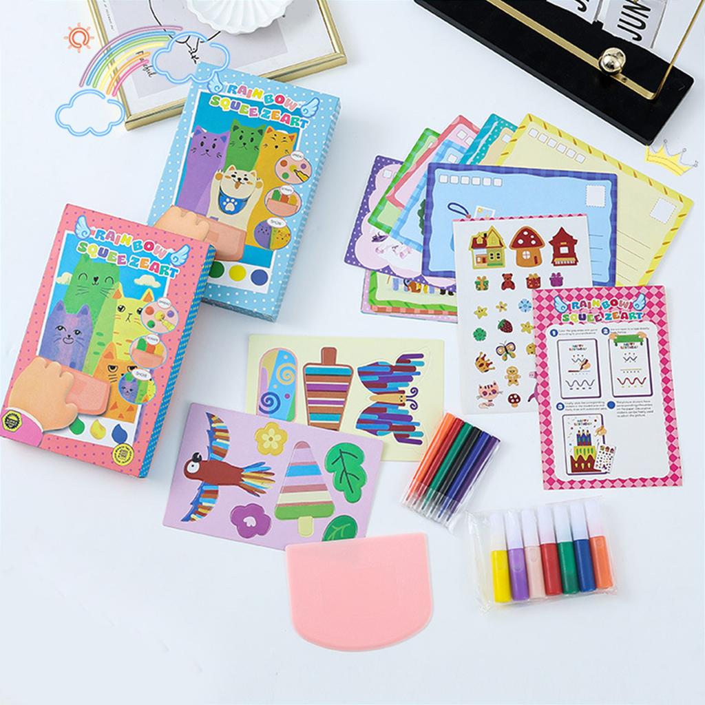 Magic Rainbow Scratch Paper Art Set Multifunctional DIY Postcards Scratch Arts Fun Craft Bookmarks Paper Party Favors