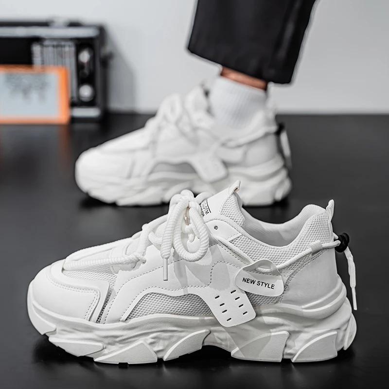 Men's Shoes Breathable Thick Sole Casual Sneakers Outdoor Running Four Seasons New Tennis Men's Soft Sole Comfort Men's Sneakers