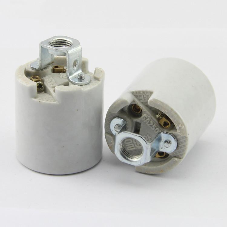 2pcs E14 High Temperature Resistant Ceramic Lamp Holder E14 Ceramic Lamp Holder Size Screw Mouth Lamp Holder with Bracket