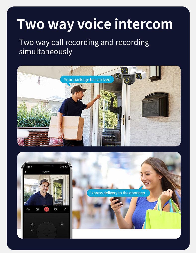 True Triple-Lens HD WiFi PTZ Surveillance Camera with Night Vision and Full Color for Indoor/Outdoor Use