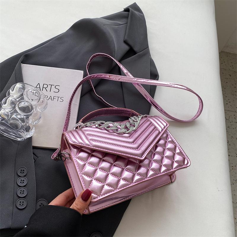 

Модный тренд наплечная сумка женская 2025 лето новая мода ретро маленькая квадратная сумка зарубежный стиль простая сумка-мессенджер розовый