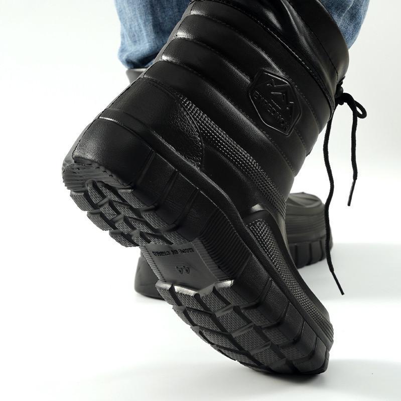 EVA velvet warm waterproof snow boots men's outdoor kitchen dirt-resistant non-slip wear-resistant medium tube cotton shoes winter