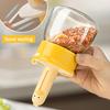 Seasoning Jar Glass Spice Dispenser Quantitative Countertop Kitchen Canister Sugar Bowl Condiment Bottle with Telescopic Spoon