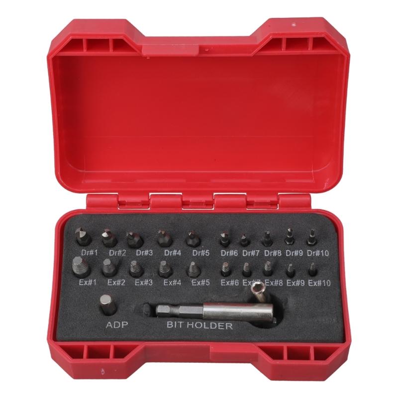 Screw Extractor Set Tools Gifts for Men Broken Damaged & Stripped Screw Remover Set 24Pcs Demolition Tool