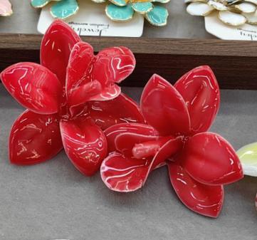 Boho Colorful Glazed Acrylic Large Flower Stud Earrings for Women Exaggerated Fashion Resin Floral Earring Vacation Jewelry Gift