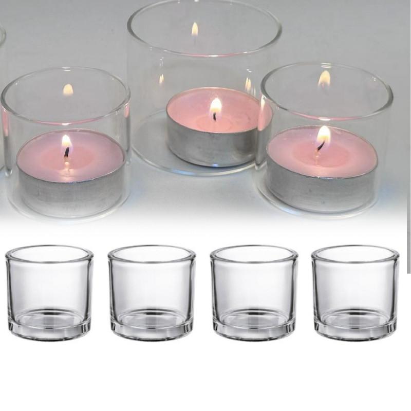 Votive Clear Glass Candle Holders Mini Candle Tea Light Holders Decor Christmas